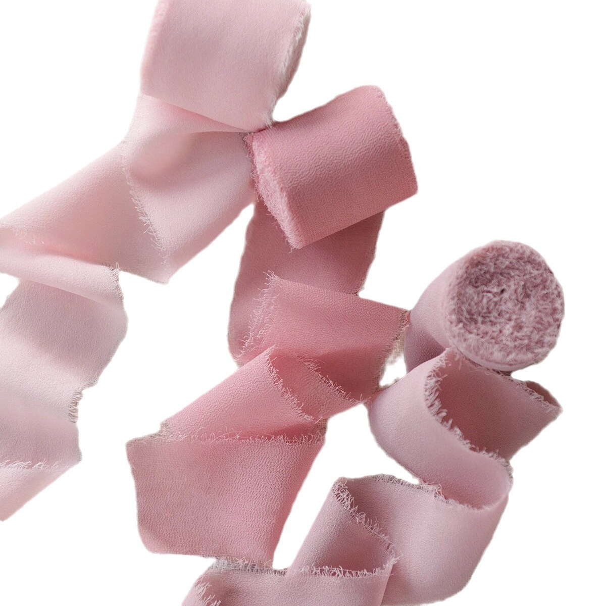 INS deshilachado cinta de gasa secado color rosa boda flor vendaje celebración flor cinta