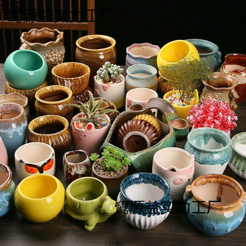 Керамический поднос для суккулентов в виде мультяшного каменного горшка, милый, дышащий, небольшой набор для комбинации, оптовая распродажа для дома