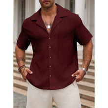 P 33987 Solid Collar Short Sleeve Shirt ��ɫ����������