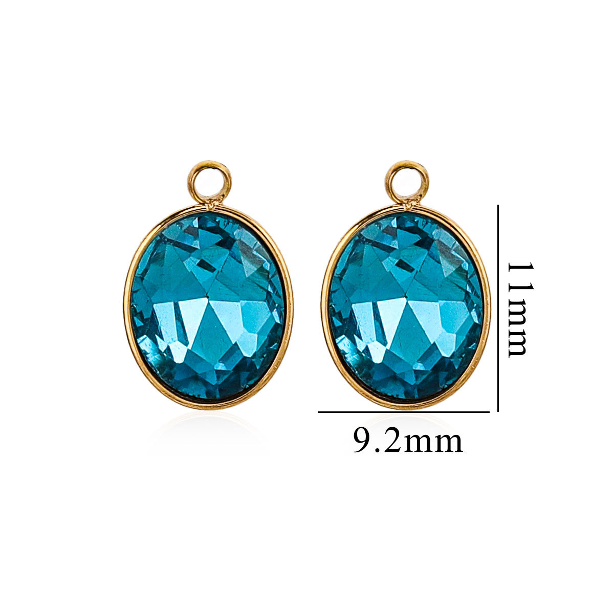 Joyas hechas a mano de bricolaje transfronterizas accesorios de acero inoxidable colgante collar de cristal ovalado pendiente colgante colgante