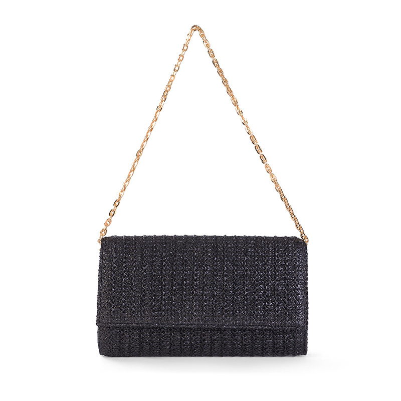Casual, Daily, Shopping Occasion Women's Straw Solid Color Elegant Streetwear Square Flip Cover Clutch Bag