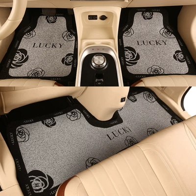 Avtomobil döşəmə paspasları — Cartoon cute car mat can be - camellia-foot-mat-front-row-single-piece-5065cm