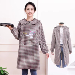 2023新時尚廚房長袖工作服新款罩衣家用做飯廚房耐髒圍裙長袖圍裙