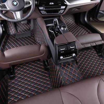 301 4008 4085008 508L308s207: Ayaqaltılar (Kovriklər) - main-drivers-side-panel-huiqi-black-with-orange-stitching-mega-discount-sale