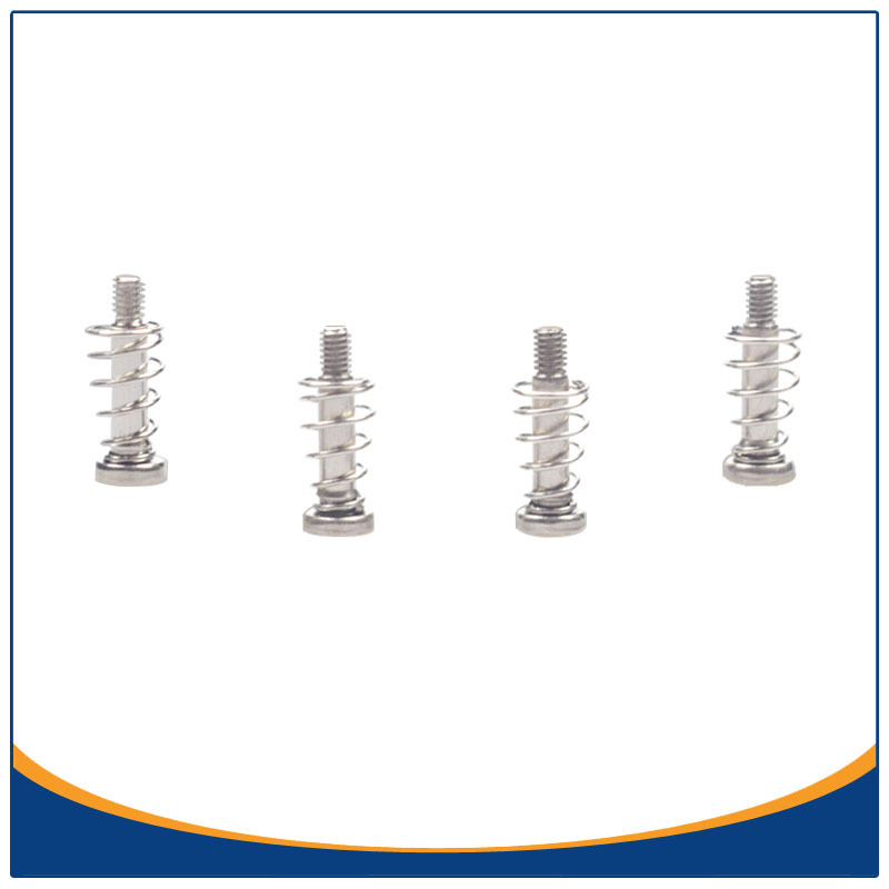M2.5散热器弹簧钉固定厂家直销 热处理镀镍圆头十字塔簧台阶螺丝