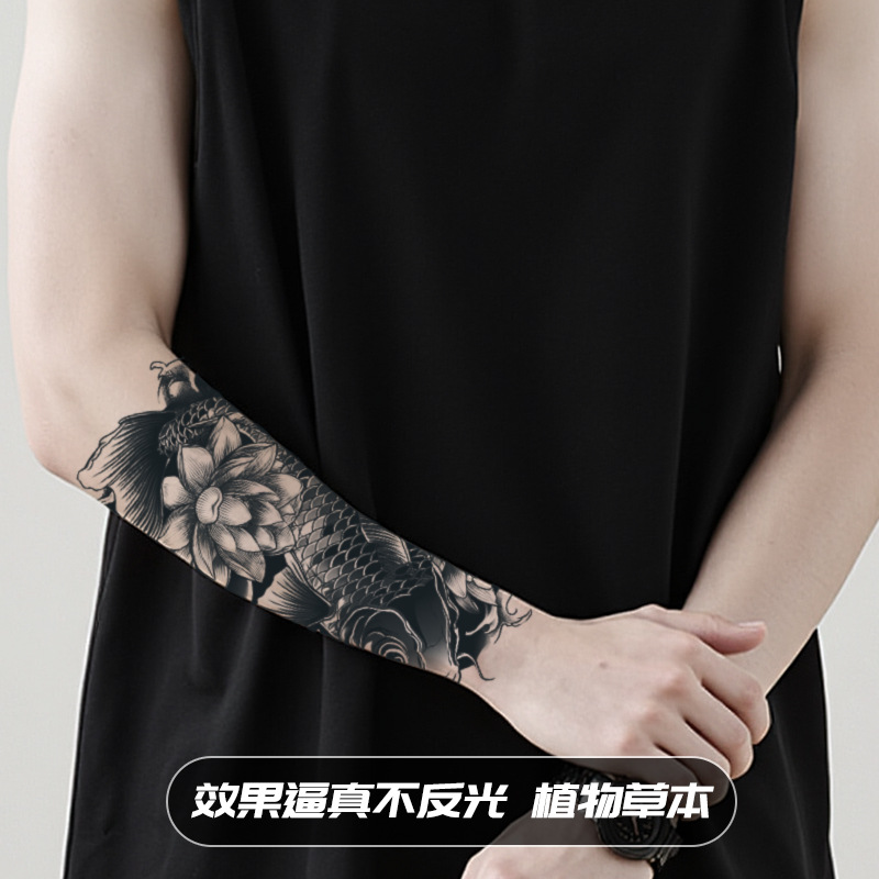 ジュースの草本の日本式の古い伝統の刺青のシールの防水の男性の持続的な腕の個性の高級感の花の腕の大きい図案