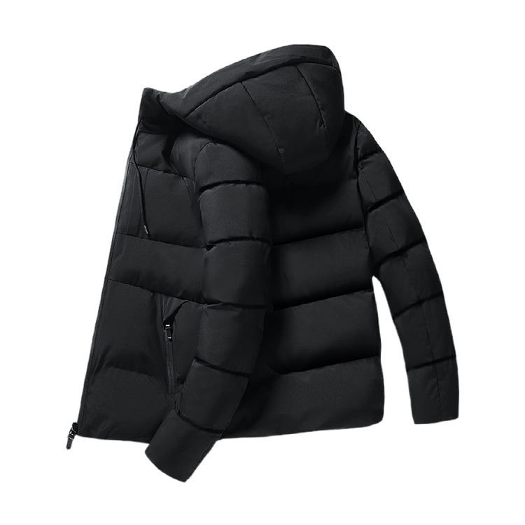 2020 Otoño e Invierno nuevo abrigo de algodón acolchado con cremallera bolsillo de costura lateral collar de pie casual con capucha color sólido cálido engrosado abrigo de algodón acolchado de moda