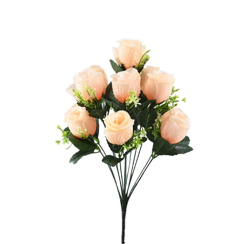 Customizado 12 capas grasas flores de rosas flores falsas de venta caliente transfronterizas decoración de bodas decoración del hogar flores de plástico al por mayor