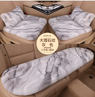 Tie-Dye Cow Pattern Winter – Wool pad - rabbit-fur-marbled-gray-three-piece-set-2-waist-pillows