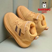 巴布豆男童鞋子秋冬季2025新款儿童板鞋高帮运动鞋男孩加绒二棉鞋