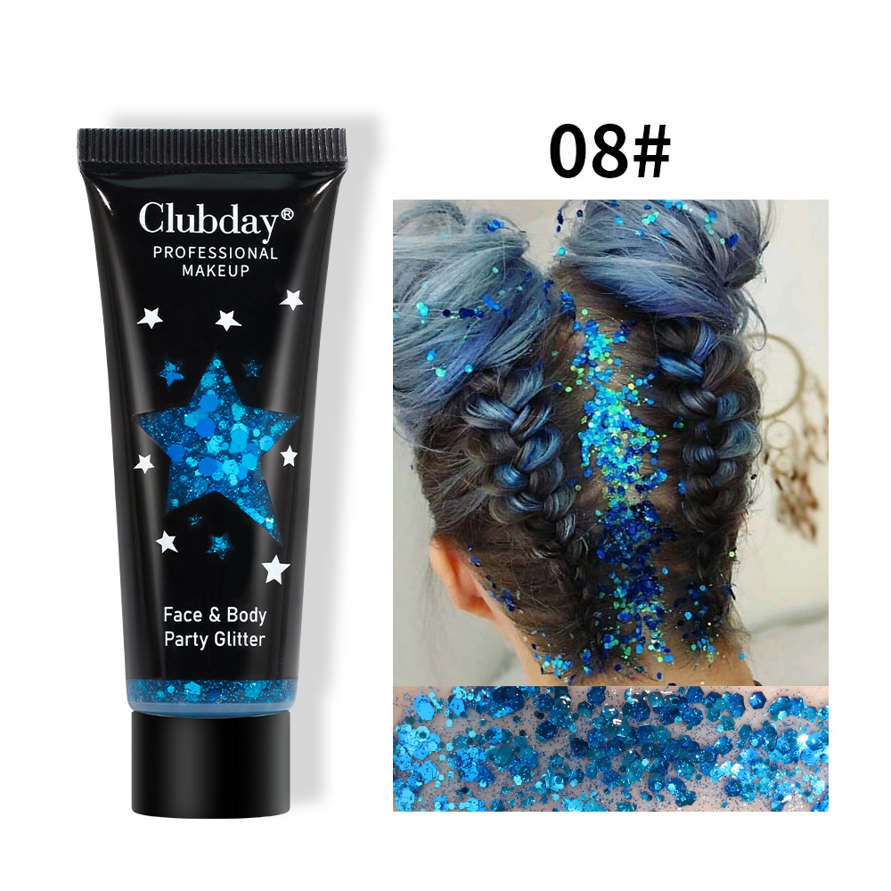 Beauty-Gel, flüssiger Pailletten-Körper, Weihnachts-Make-up, Chamäleon-Schlauch, Lidschatten_voghion.com