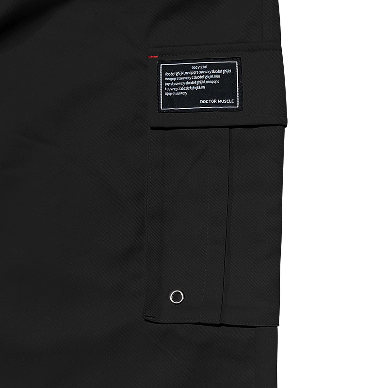 Herrenbekleidung Gewebte Stoffhose mit Kordelzug und mehreren Taschen, einfarbig, lässige Arbeitshose_voghion.com