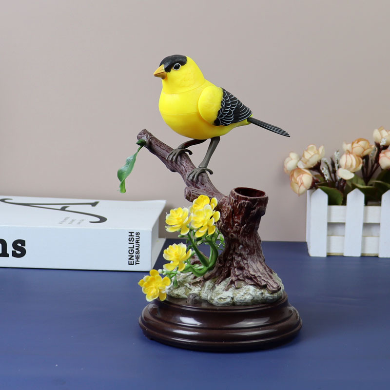 음성 제어 노란 새