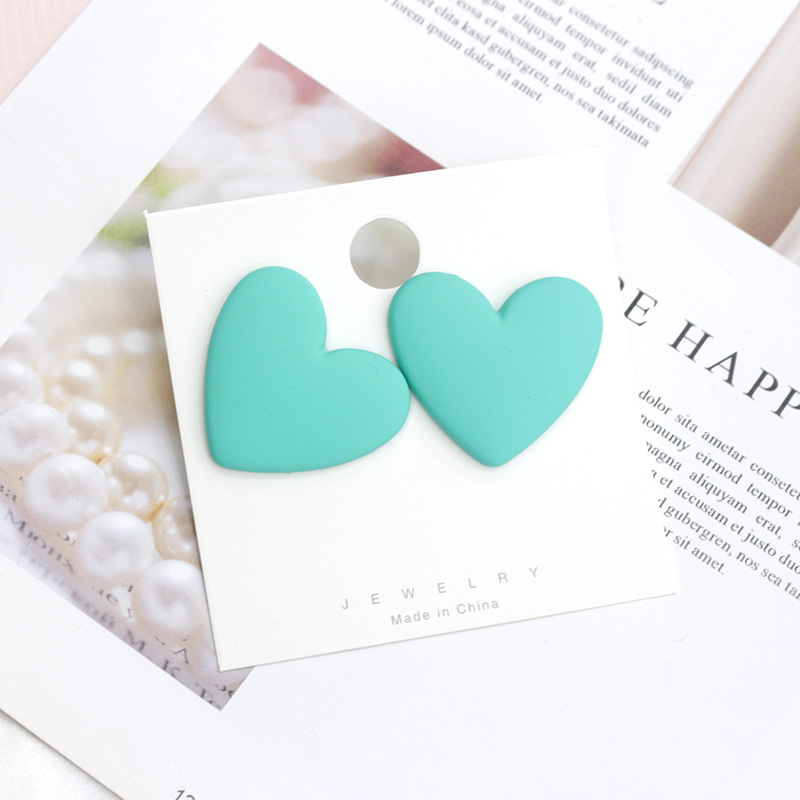 1 Pair Fashion Heart Shape Plastic Resin Valentineu0027S Day Womenu0027S Ear Studs