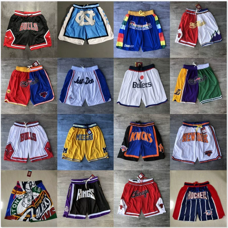 Баскетбольные шорты для внешней торговли, Джерси King Raptors, вышитая версия, карманная версия, брюки на молнии