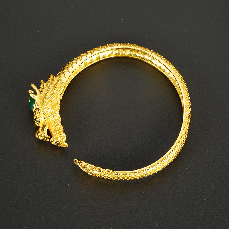 Brazalete de apertura de Tenglong Zodiac Dragon retro estereoscópico estilo masculino brazalete de estilo chino al por mayor proveedor directo