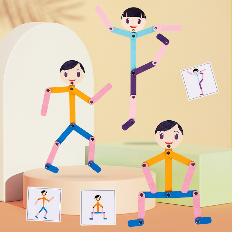 Children's Variety Creative Sports Little Wooden Man Game Puzzle Early Education Hand-eye Coordination Training Wooden Toys Wholesale