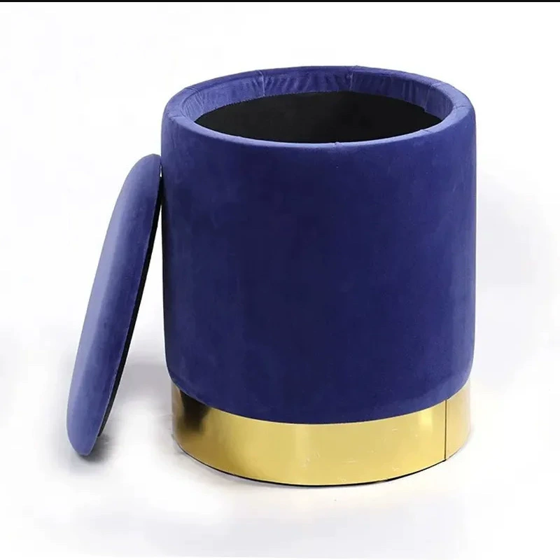 Косметический табурет для хранения Бытовой табурет Туалетный стул Круглый табурет Ткань Спальня Гостиная Диван Табурет Взрослый Легкий Роскошный шкаф