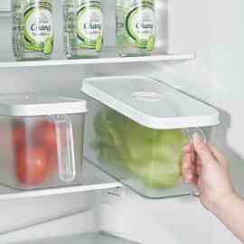 跨境家用冰箱保鲜盒密封盖锁鲜提手抽屉收纳蔬菜水果篮冷冻置物盒