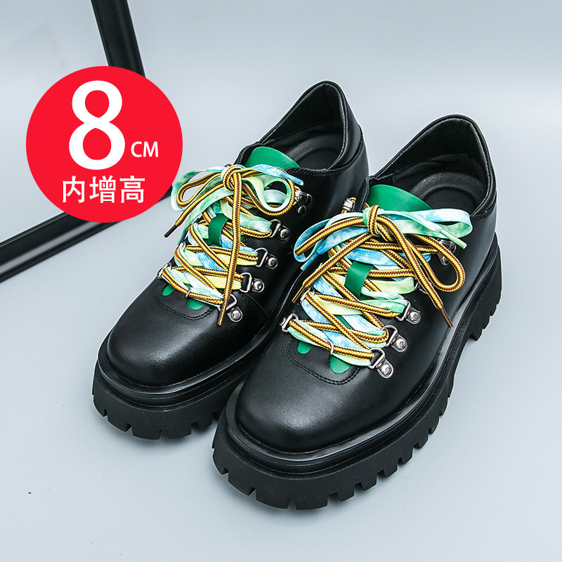 跨境男鞋春季新款尖头皮鞋外贸大码内增高鞋休闲鞋英伦发型师皮鞋|undefined