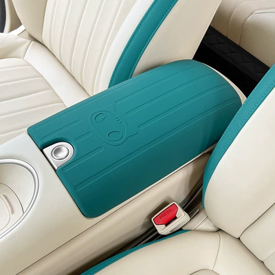 Armrest box pad armrest box cover, car armrest - 23-25-good-cat-silicone-armrest-box-cover-forgiveness-green