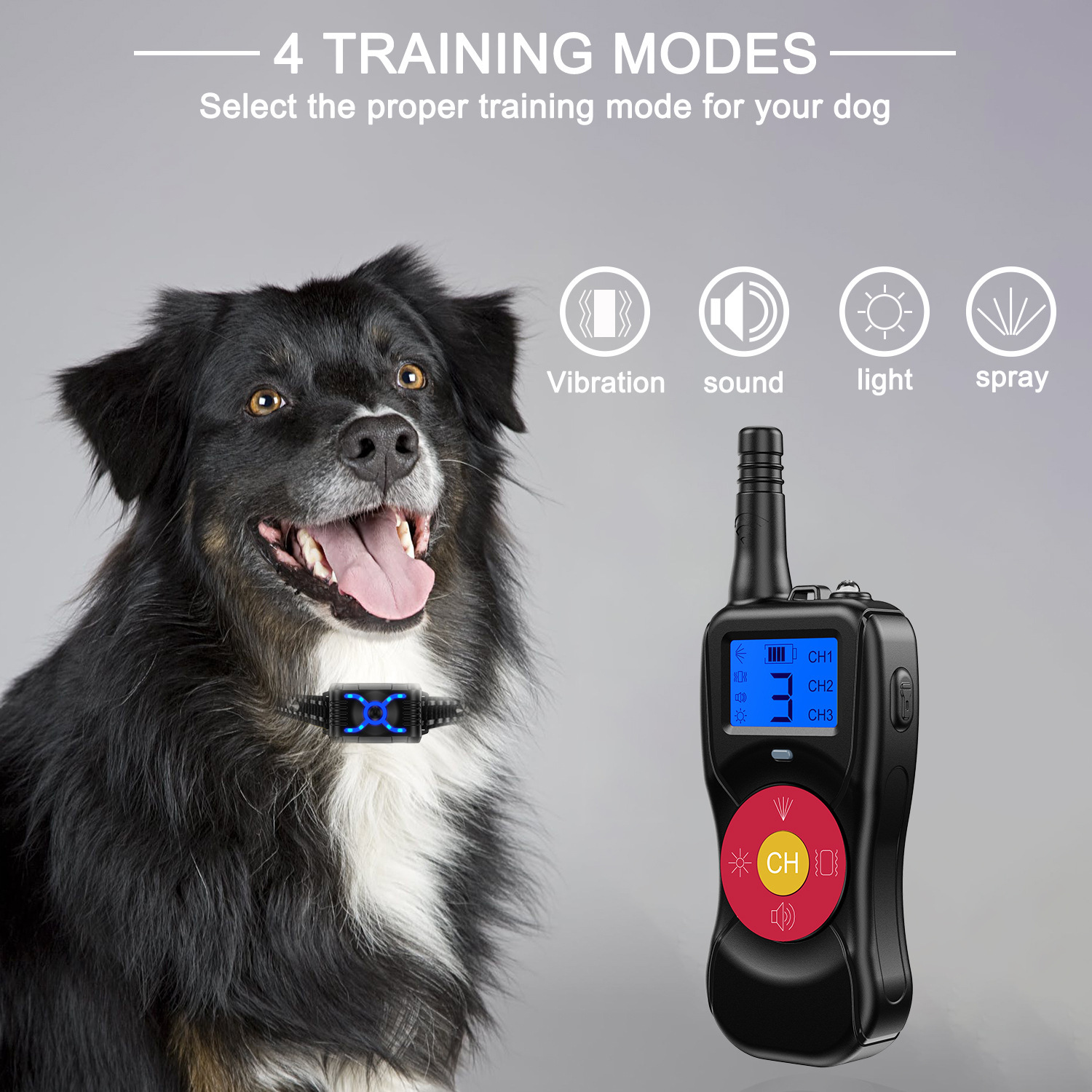 Remote Spray Dog Training Collar 800m Touch Switch Harmless Training No Shock Pet Supply