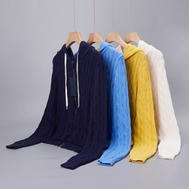 2025 Women's Hooded Cable Embroidered Knitted Cardigan 2025 Women's Hooded Cable Embroidered Knitted Cardigan