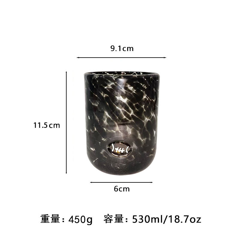 中古人工开口贴片水晶玻璃杯樱桃草莓压花贴片装饰饮品咖啡杯|undefined