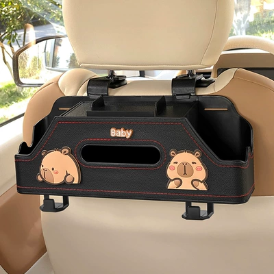 of the seat, Car cup holder/beverage holder - squinting-capyblack-multifunctional-seat-back-storage-boxupgraded-with-integrated-phone-holder