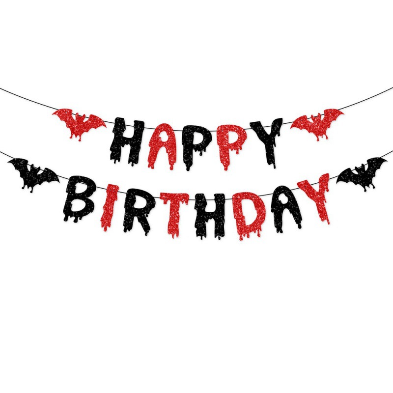 Europa y América nueva decoración de fiesta de Halloween tirar banderas murciélagos arañas tirar flores fiesta de cumpleaños decoración tirar banderas