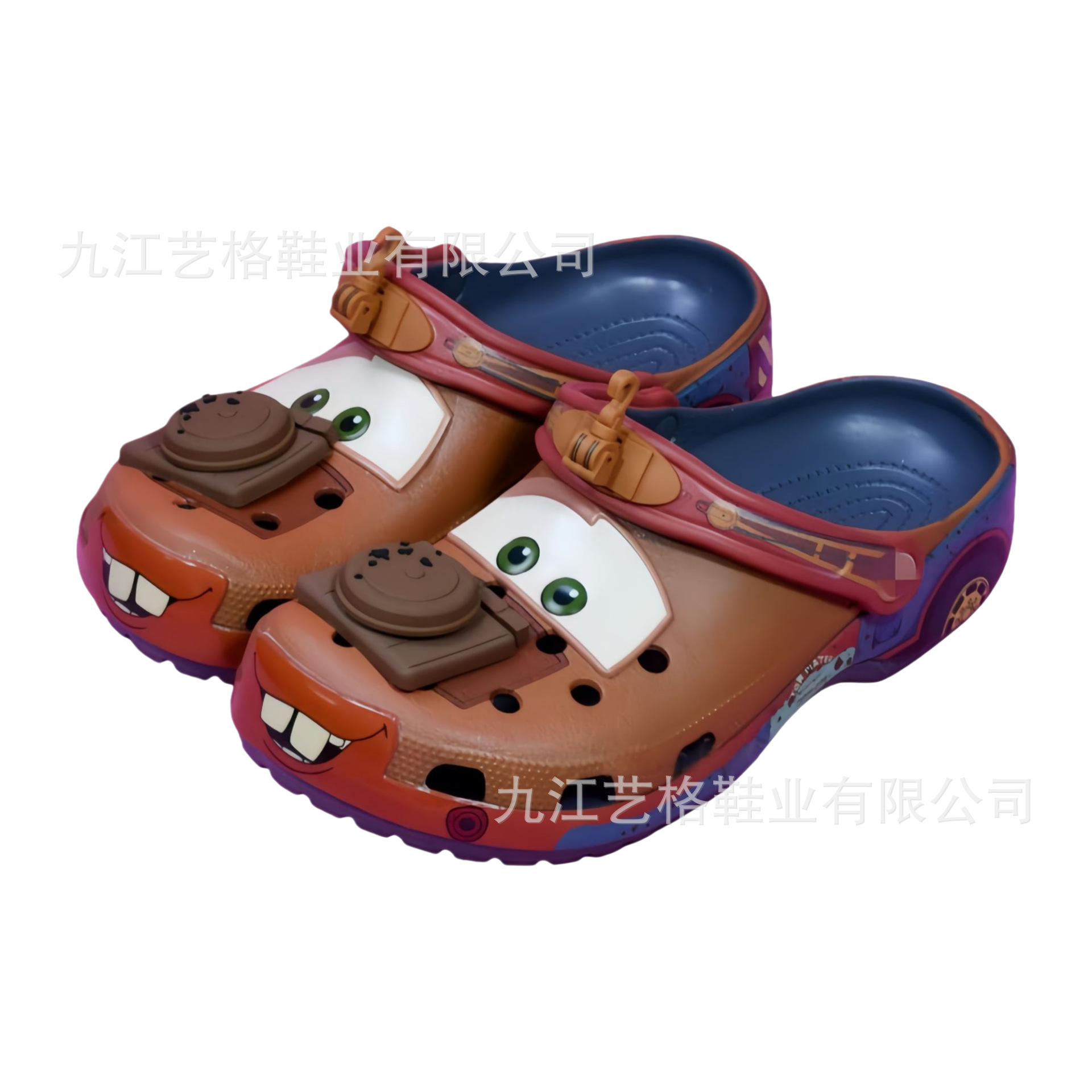KJ McQueen Pattaya Cartoon Auto Hole Sandals Coches Movilización de la playa Adultos y Hombres zapatillas para padres e hijos