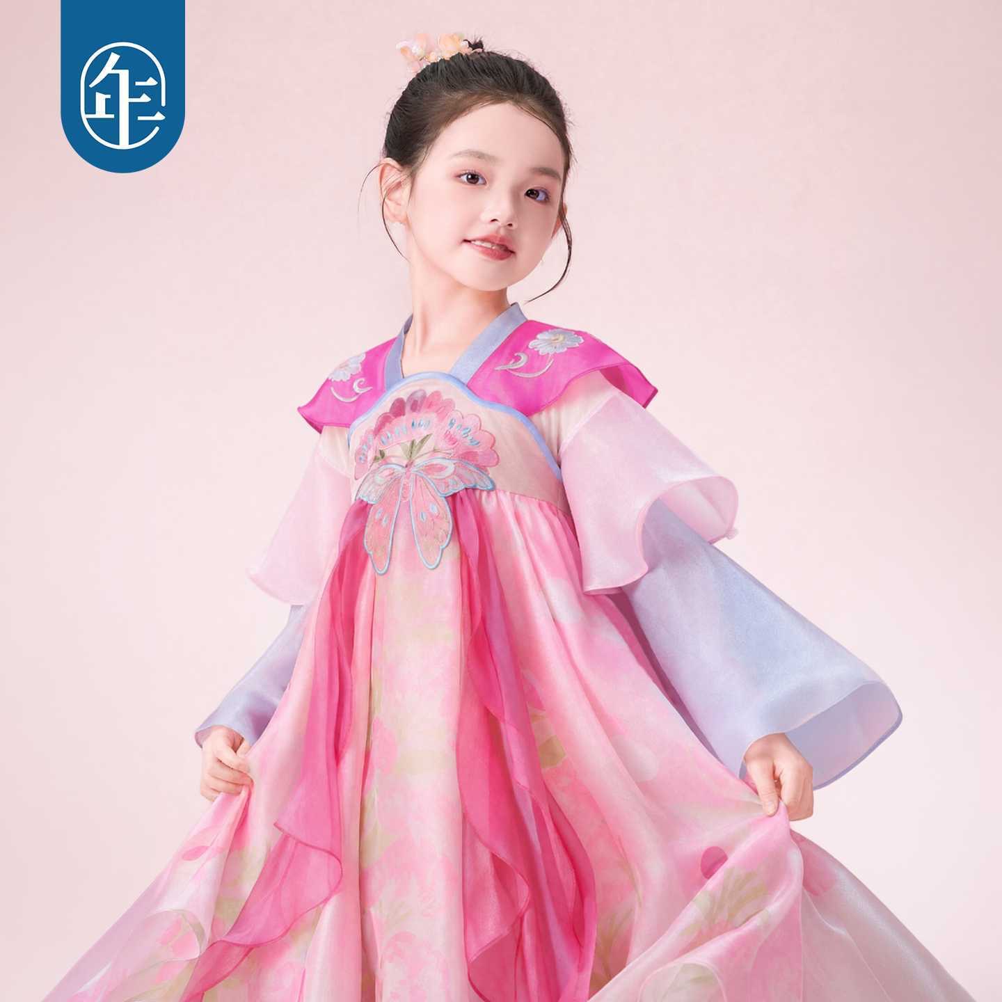 Girls' dress 2026 autumn new style children's Hanfu new Chinese style autumn Tang suit children's clothing ancient costume dress