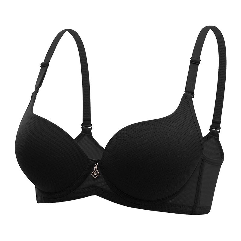 Damen-BH mit Push-up-Effekt, seitlicher Stütze, Bügel, dünnem Oberteil, dickem Unterteil, sexy, atmungsaktiv, mit Löchern_voghion.com