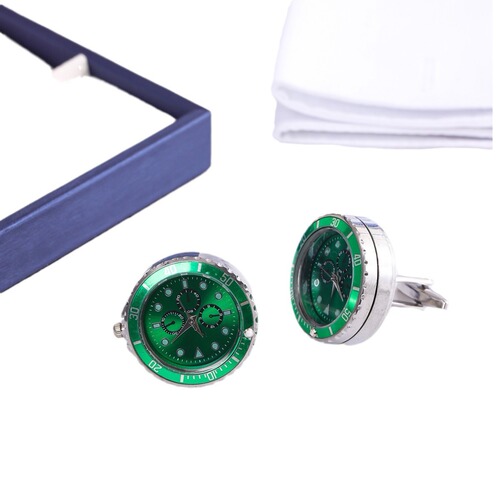 Autumn new light luxury clock cufflinks, fashionable French rotatable clock, golden cuffs, a must-have holiday gift