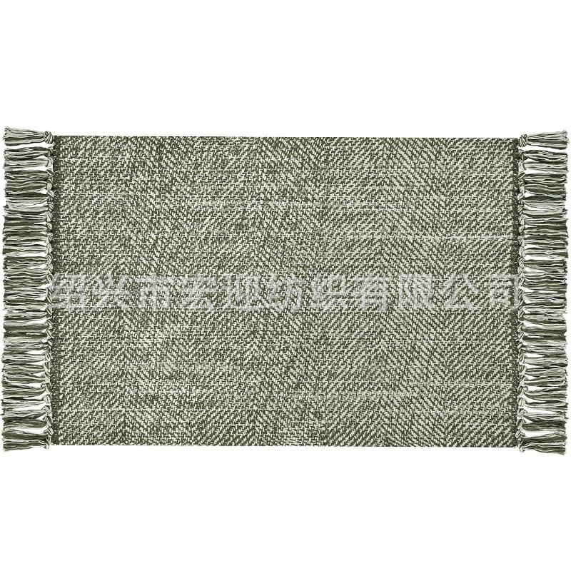 New cross-border foreign trade twill multi-colored tassel rug, bedroom bedside rug, cotton-woven rug, entrance and living room rug