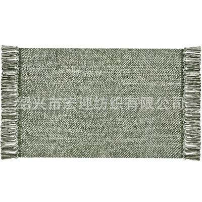 cross-border foreign trade twill multi-colored | Avtomobil döşəmə paspasları - twill-olive-green-tassels-60x90cm