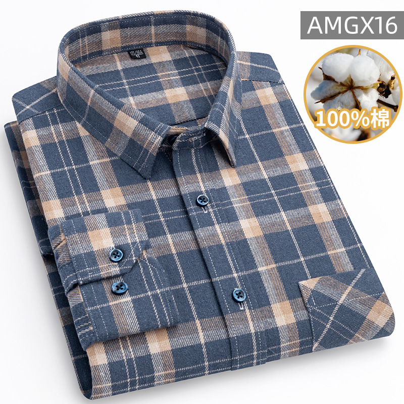 2024 primavera camisa a cuadros masculina americana retro camisa casual de algodón de manga larga ropa de hombre alta sensación masculina