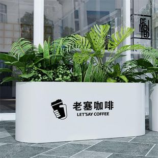 Outdoor Wrought Iron Sales Office Flower Box Combination Commercial Street Flower Pond Flower Trough Finished Metal Partition Flower Bed Fence Simple