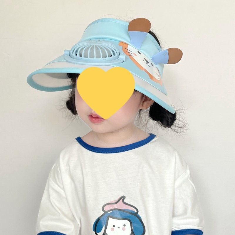 하늘색 사자 귀 - 모자 팬 스타일