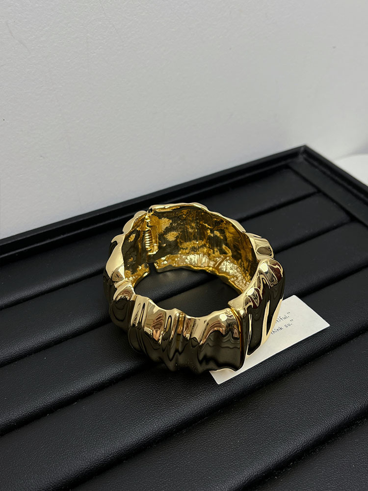 Plating Design Vintage Style Solid Color Alloy Plating Unisex Bangle