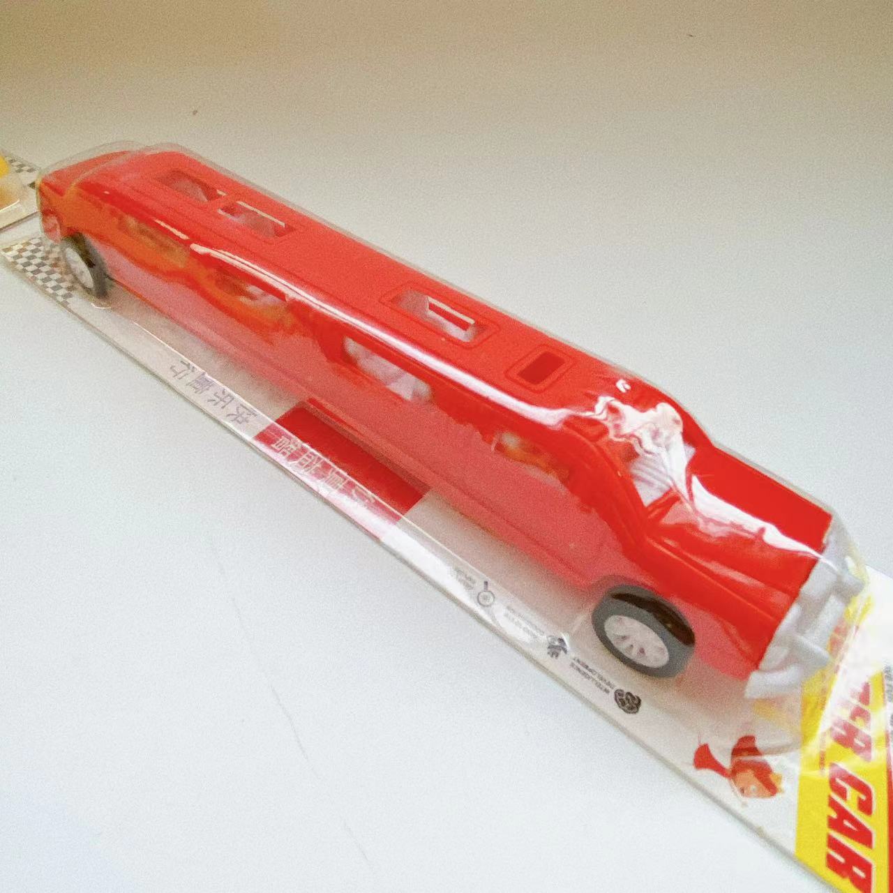 Coche de juguete de los niños inercia coche alargado 24cm plástico blíster paquete cartón 2 yuanes tienda venta al por mayor stall