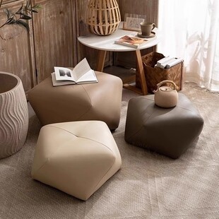 Stool, Light Luxury Household Low Stool, High-End Living Room Sofa Stool, Coffee Table Stool, Shoe Changing Stool, Fashionable and Creative Stool