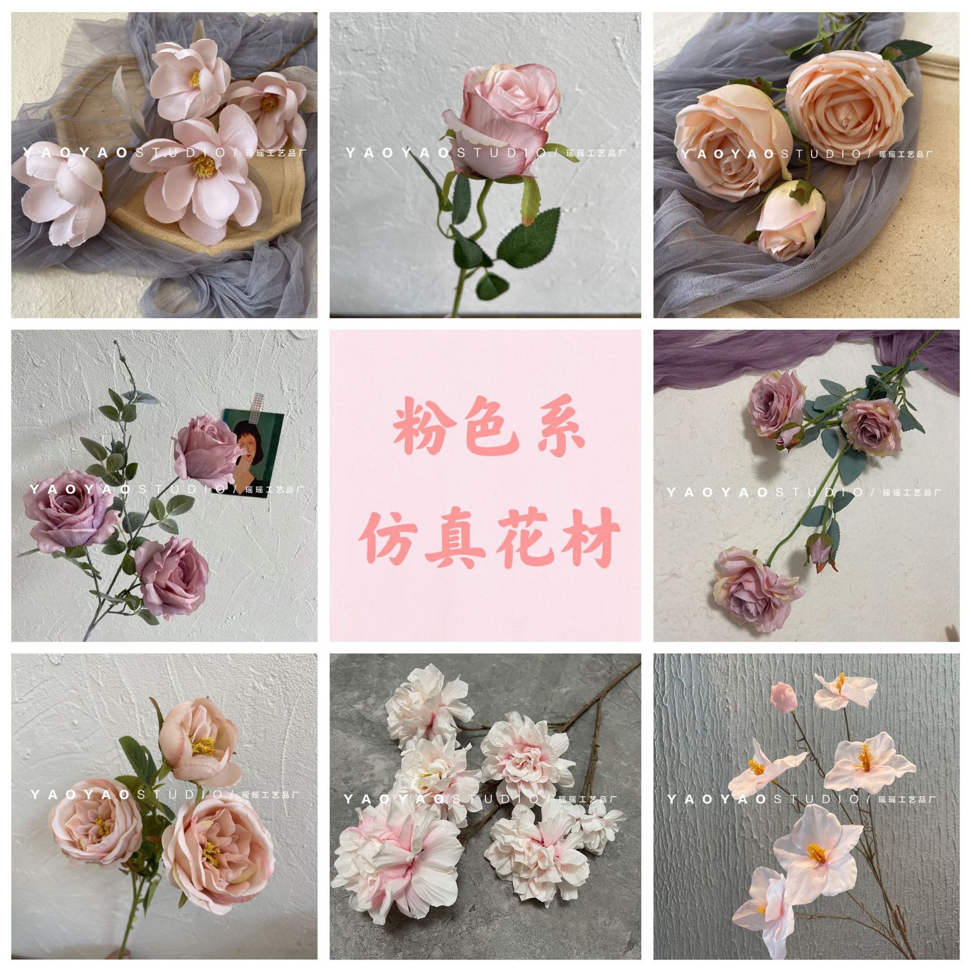 Pink Artificial Flowers, Wedding Flowers, Wedding Hall Ceiling Soft Decoration, Hotel Scene Layout, Road Guide Flower Arrangement, Silk Flowers