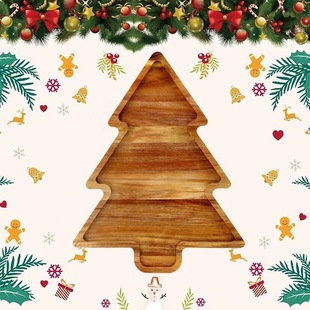 Nordic Style Tree Shaped Candy Snack Tray Decorative Fruit Tray Wooden Distinctive Creative Dried Fruit and Melon Seed Tray Cross Border
