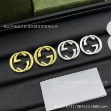 古家G家高版本字母银针耳钉时尚个性双G耳饰光面时尚混搭厂家直销