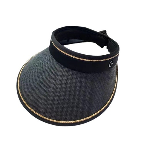 New Women's Open-Top Sun Hat Grass Weave Summer Outdoor UV Protection Brimmed Face Covering Bike Hat Non-Flapping Sun Hat
