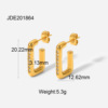 Fashionable earrings stainless steel, 2022 collection, European style, internet celebrity, 750 sample gold