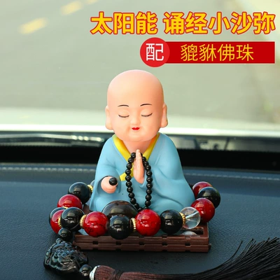 Novice Monk Car Interior Accessories | Car ornaments - blue-clothes-little-sha-mi-buddha-beads