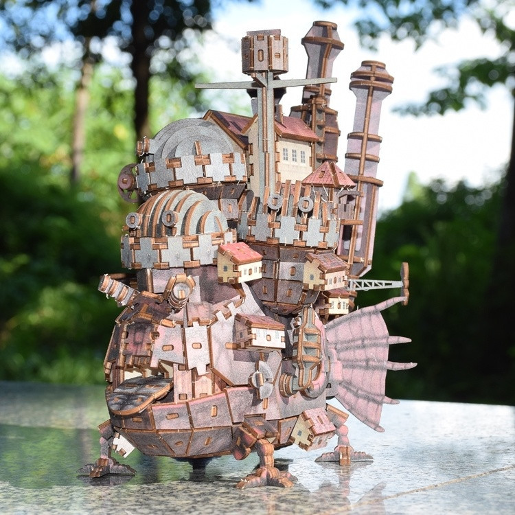 Studio Ghibli Howl's Moving Castle 3D Wooden Puzzle Kit ki-gu-mi