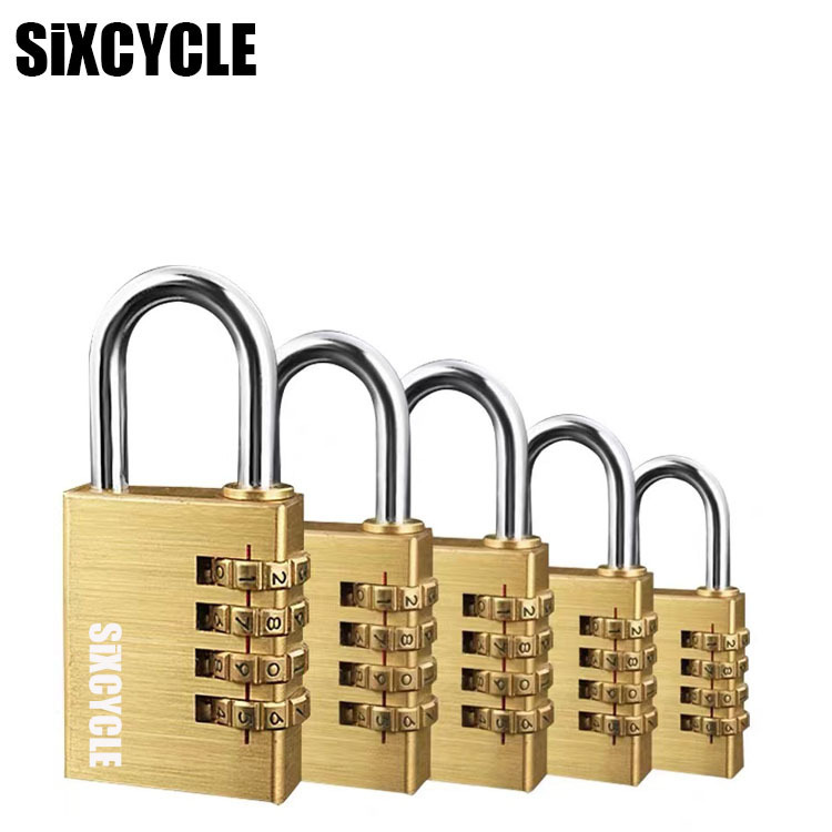 All-Copper Small Password Padlock Storage 4-Position Trolley Case Password Lock Travel Luggage Gym Home Pure Copper Lock